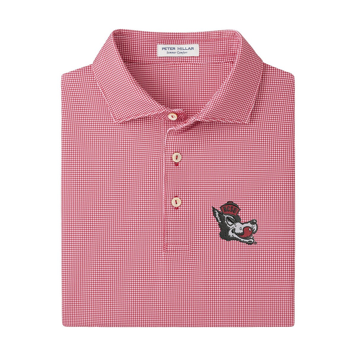 Red Border Print Polo - Vault Wolfh